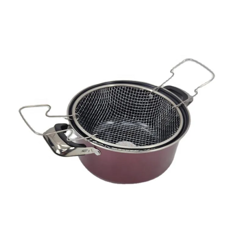 Frituregryde i jern med netkurv i rustfrit stål